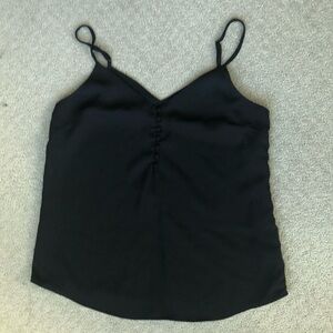 S Black Button Tank